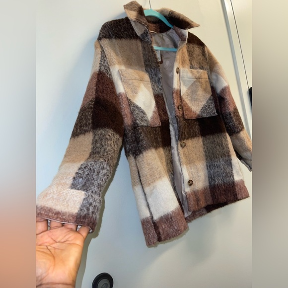 Abercrombie & Fitch Plaid Jacket - Brown, Cream, and Black - Picture 6 of 7